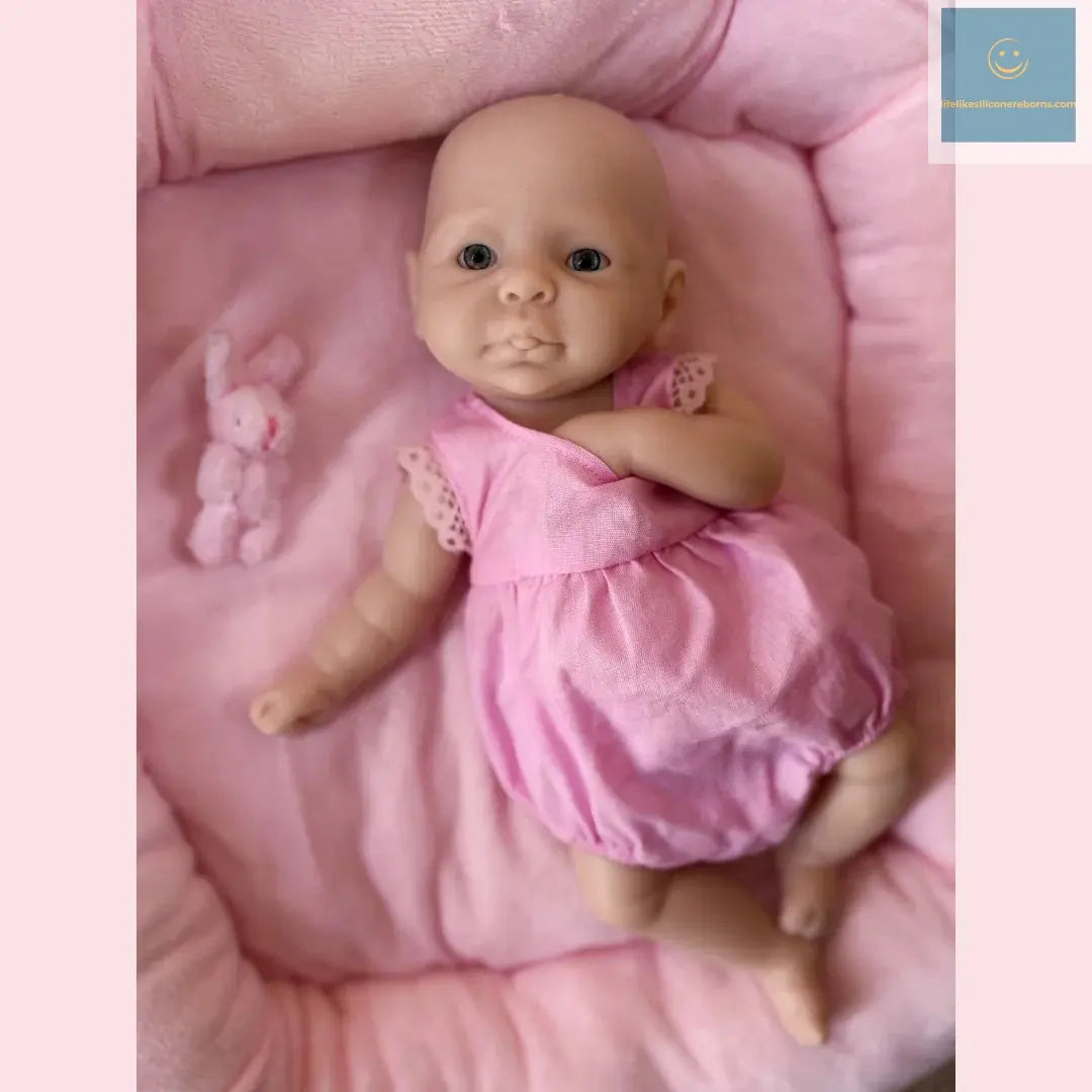 10Inch /2 Styles Washable Unpainted Open Eyes Solid Silicone Girls Doll Soft Touch Feeling Lifelike Realistic Bebe Reborn lifelikesiliconereborns.com