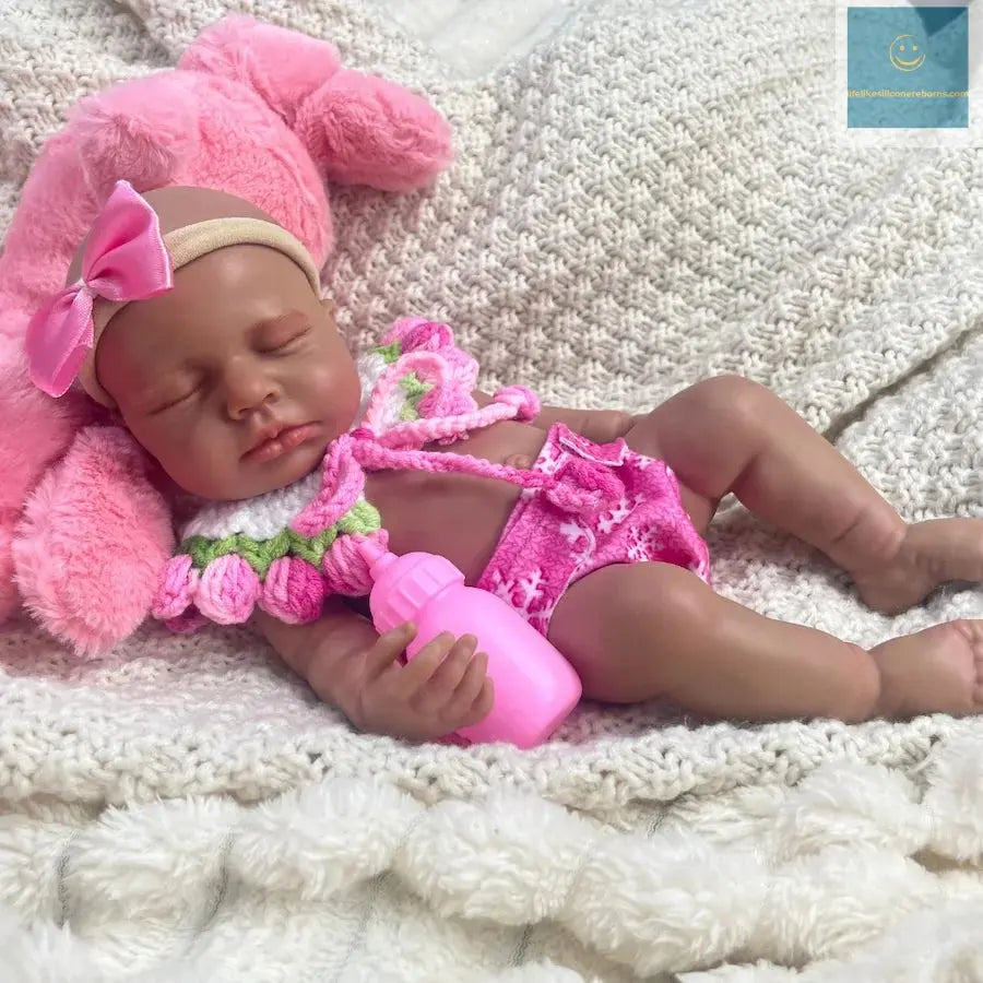 12 Inch Mini African Americans LouLou Reborn Silicone Baby Lovely Black Girl Solid Silicone Doll Birthday Christmas Gift lifelikesiliconereborns.com