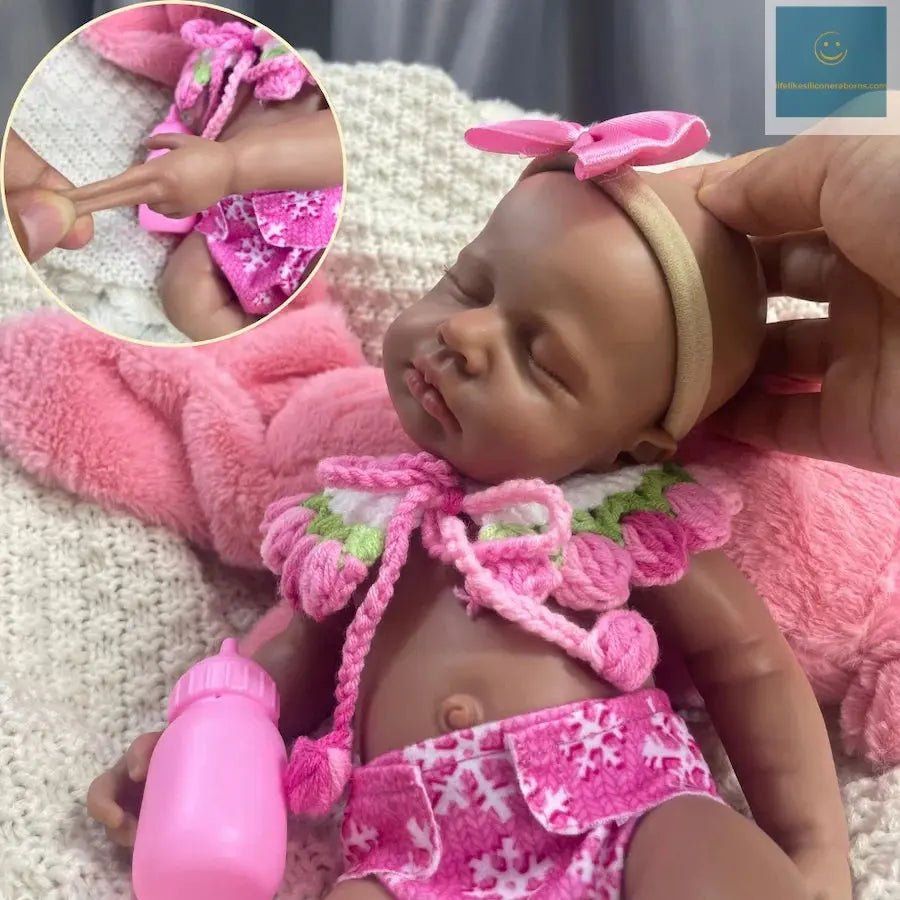 12 Inch Mini African Americans LouLou Reborn Silicone Baby Lovely Black Girl Solid Silicone Doll Birthday Christmas Gift lifelikesiliconereborns.com