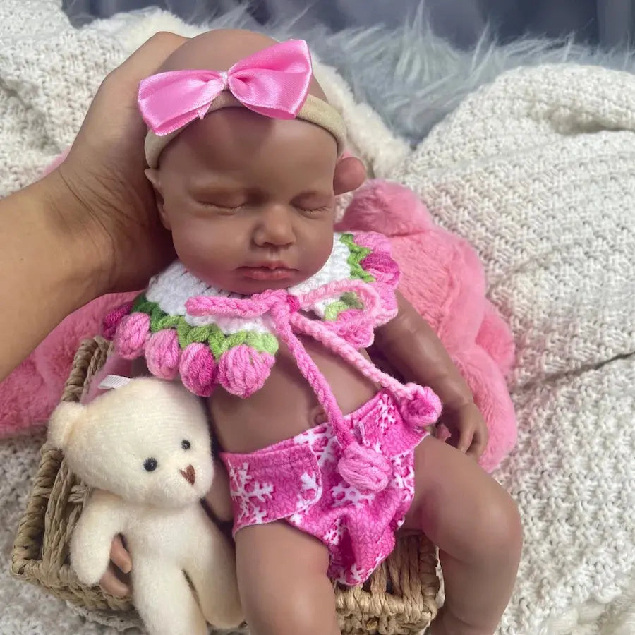 12 Inch Mini African Americans LouLou Reborn Silicone Baby Lovely Black Girl Solid Silicone Doll Birthday Christmas Gift lifelikesiliconereborns.com