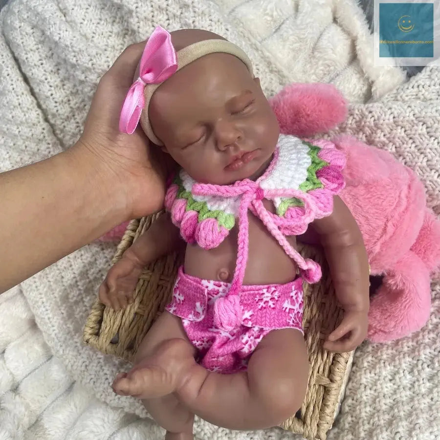 12 Inch Mini African Americans LouLou Reborn Silicone Baby Lovely Black Girl Solid Silicone Doll Birthday Christmas Gift lifelikesiliconereborns.com