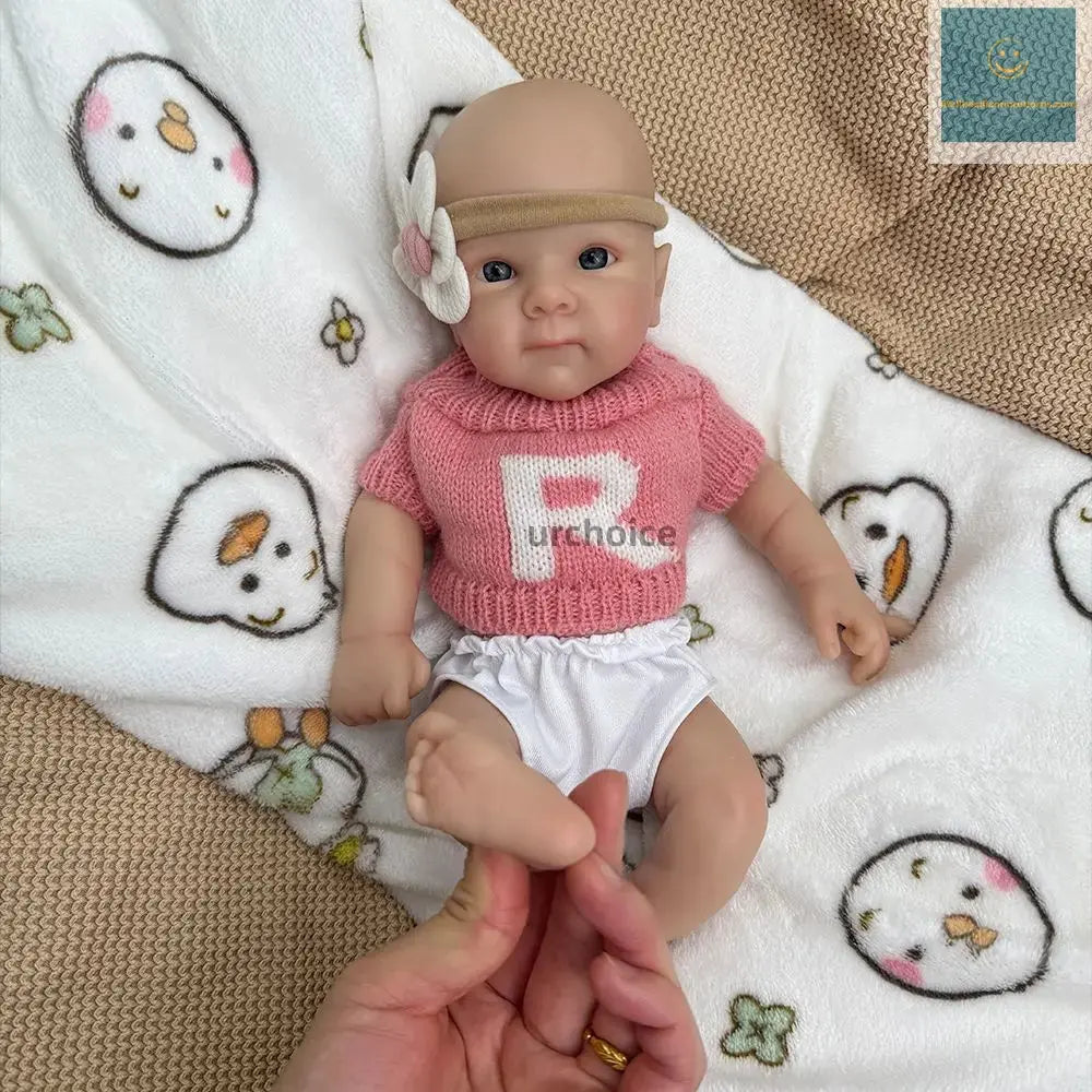 12Inch Micro Baby Girl Bettie Full Body Silicone Reborn Bebe with Rooted Hair Handmade Painted Adorable Doll for Collection Kids lifelikesiliconereborns.com