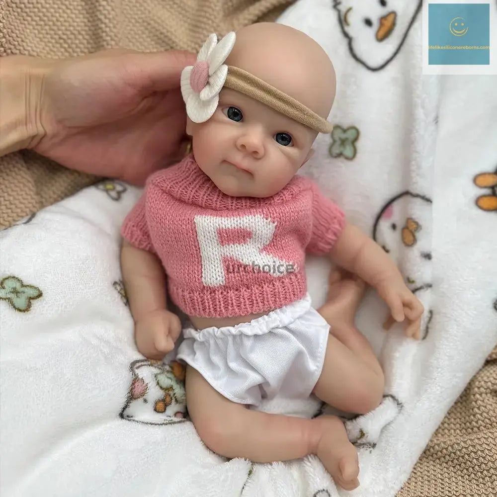 12Inch Micro Baby Girl Bettie Full Body Silicone Reborn Bebe with Rooted Hair Handmade Painted Adorable Doll for Collection Kids lifelikesiliconereborns.com