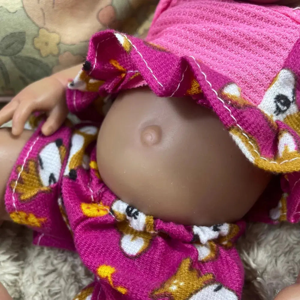 13 Inch Mini Dark Skin Full Solid Silicone Reborn Baby Doll Luna Black Girl Silicone Washable Body Birthday Christmas Gift Toy lifelikesiliconereborns.com