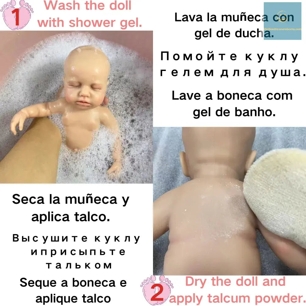 13 Inch Mini Dark Skin Full Solid Silicone Reborn Baby Doll Luna Black Girl Silicone Washable Body Birthday Christmas Gift Toy lifelikesiliconereborns.com