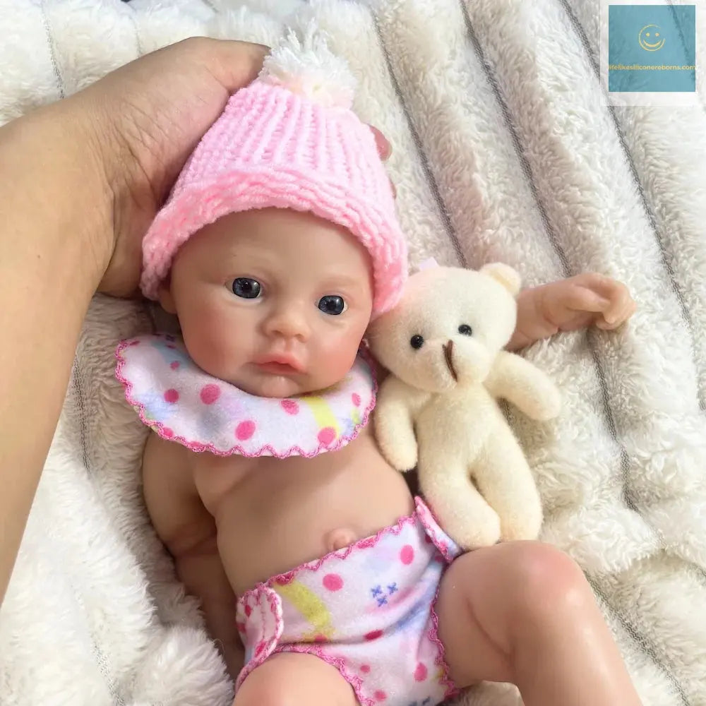 13 Inch Mini Reborn Baby Doll Meadow Girl Full Solid Silicone Doll Washable Body Doll Silicone Toy Christmas Gift lifelikesiliconereborns.com