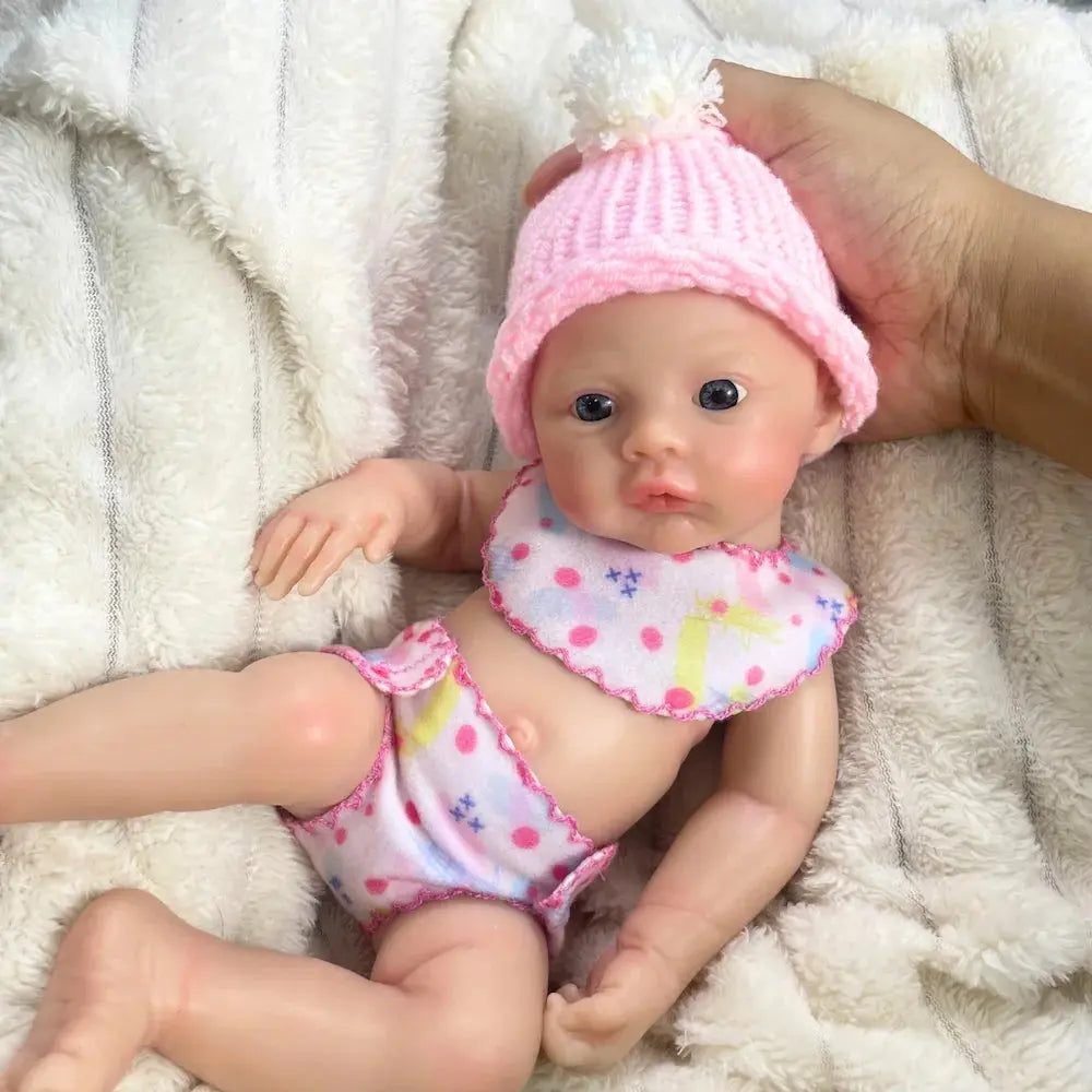 13 Inch Mini Reborn Baby Doll Meadow Girl Full Solid Silicone Doll Washable Body Doll Silicone Toy Christmas Gift lifelikesiliconereborns.com