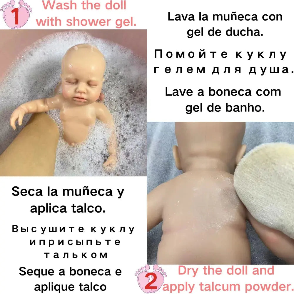13 Inch Mini Reborn Baby Doll Meadow Girl Full Solid Silicone Doll Washable Body Doll Silicone Toy Christmas Gift lifelikesiliconereborns.com