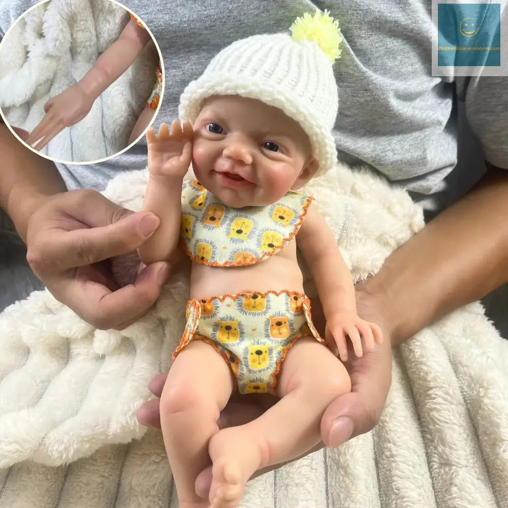 13 Inch Mini Reborn Boy Or Girl Full Silicone Reborn Baby Doll Charlie Washable Body Soft Silicone Doll Birthday Christmas Gift lifelikesiliconereborns.com