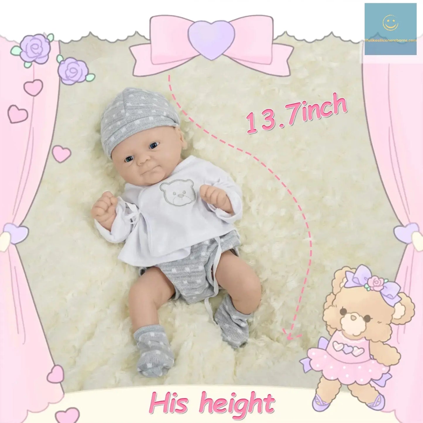14 Inch Full Silicone Reborn Baby Dolls Boy Girl UnPainted Blank DIY Toy Doll For kids Gift lifelikesiliconereborns.com