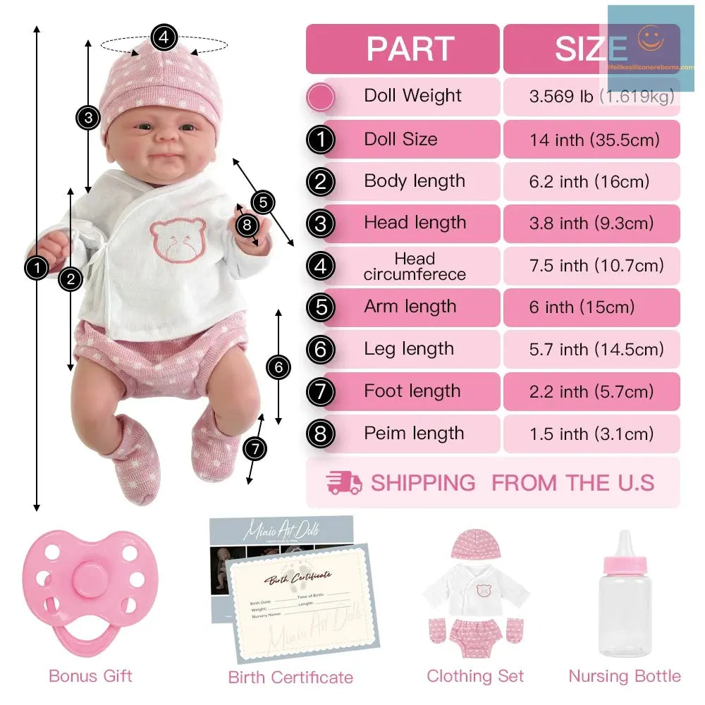 14inch 36Cm Full Body Silicone Bebe Reborn Boy“Isaac” Doll Soft Lifelike Baby DIY Blank Toys lifelikesiliconereborns.com