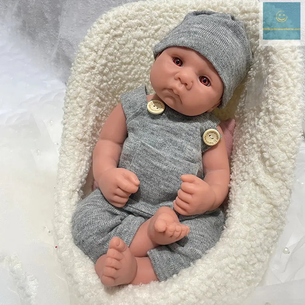 16Inch Dark Skin Realistic Full Body Silicone Reborn Baby Boy Waterproof Doll Gift for Therapy Collecting & Display lifelikesiliconereborns.com