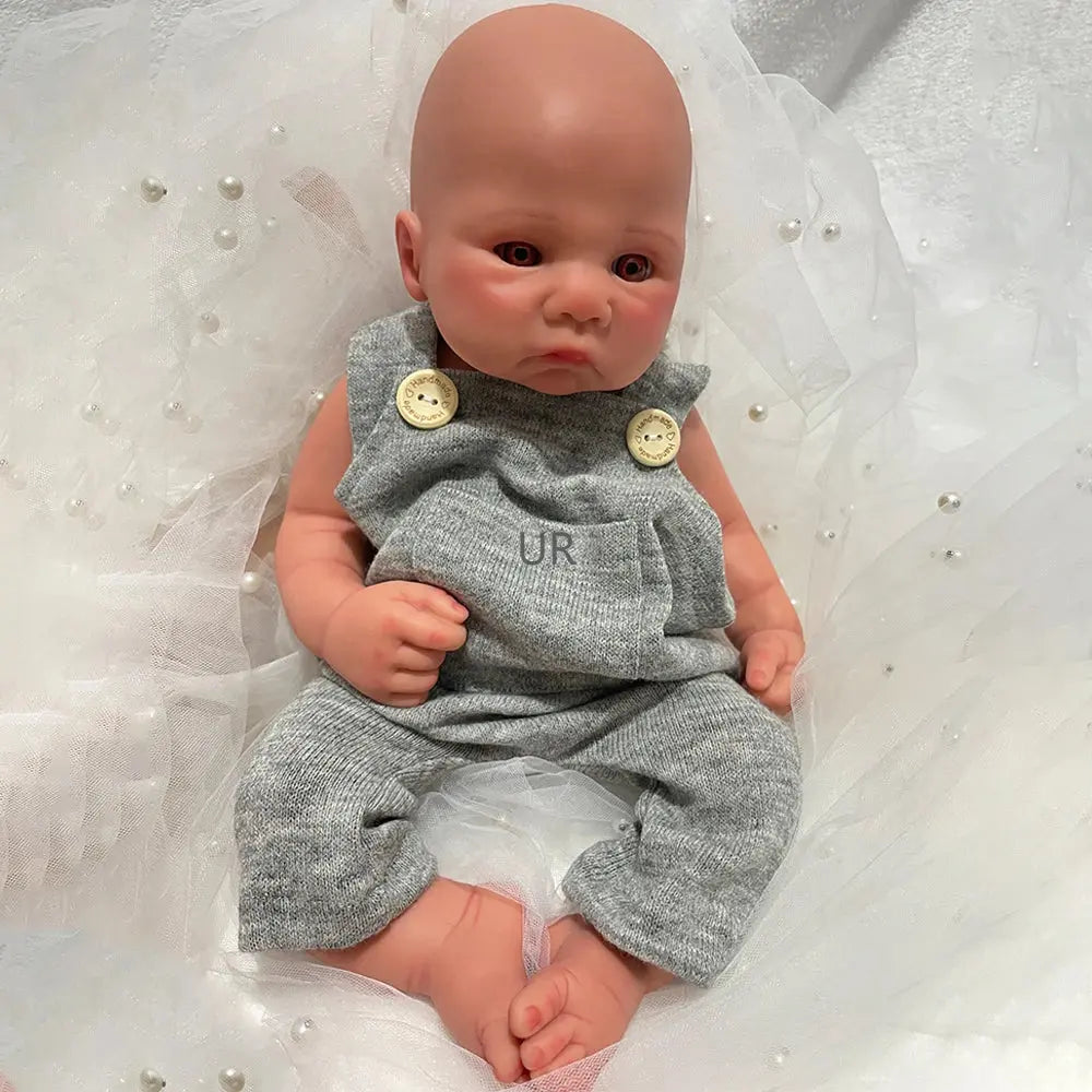 16Inch Dark Skin Realistic Full Body Silicone Reborn Baby Boy Waterproof Doll Gift for Therapy Collecting & Display lifelikesiliconereborns.com
