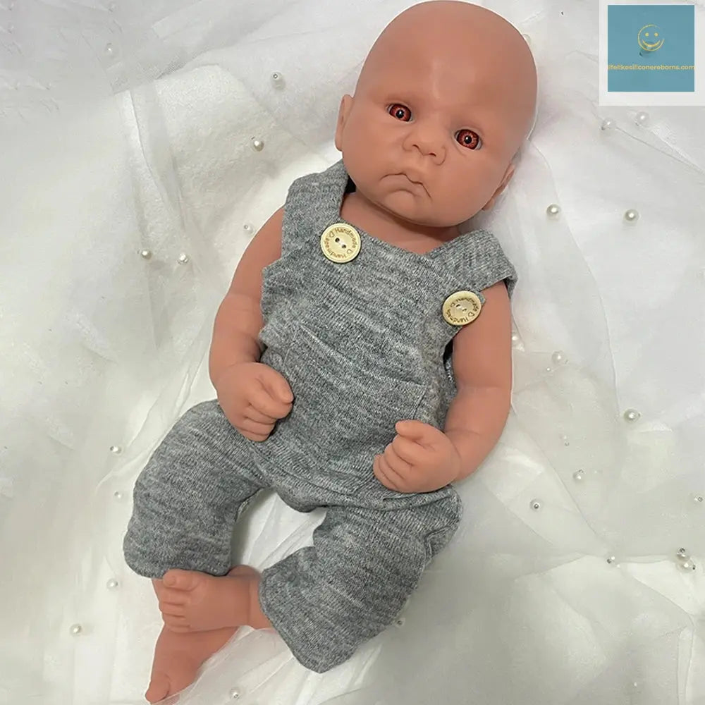 16Inch Dark Skin Realistic Full Body Silicone Reborn Baby Boy Waterproof Doll Gift for Therapy Collecting & Display lifelikesiliconereborns.com