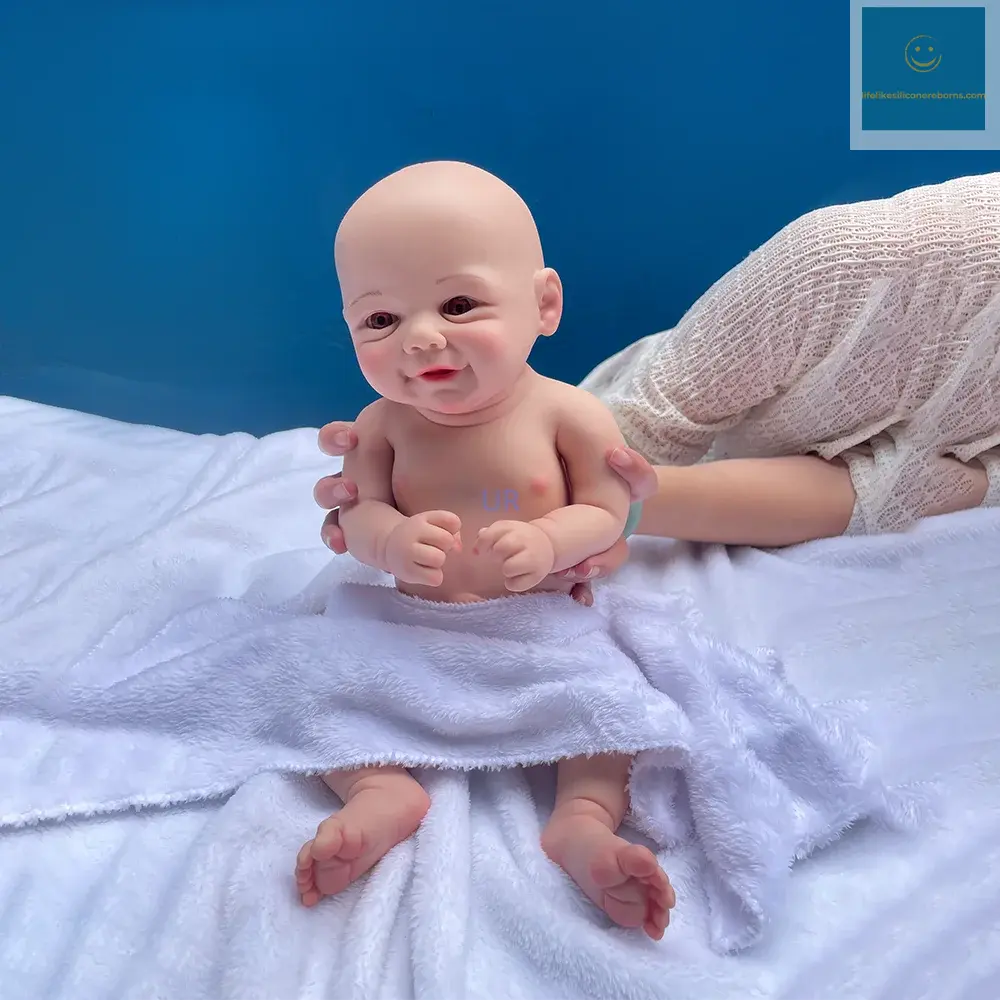 17 Inch Silicone Body Reborn Baby Doll Waterproof Hand-Made 3D Mould Beautiful Smile Girl Toy For Children Festival Gift Cute lifelikesiliconereborns.com
