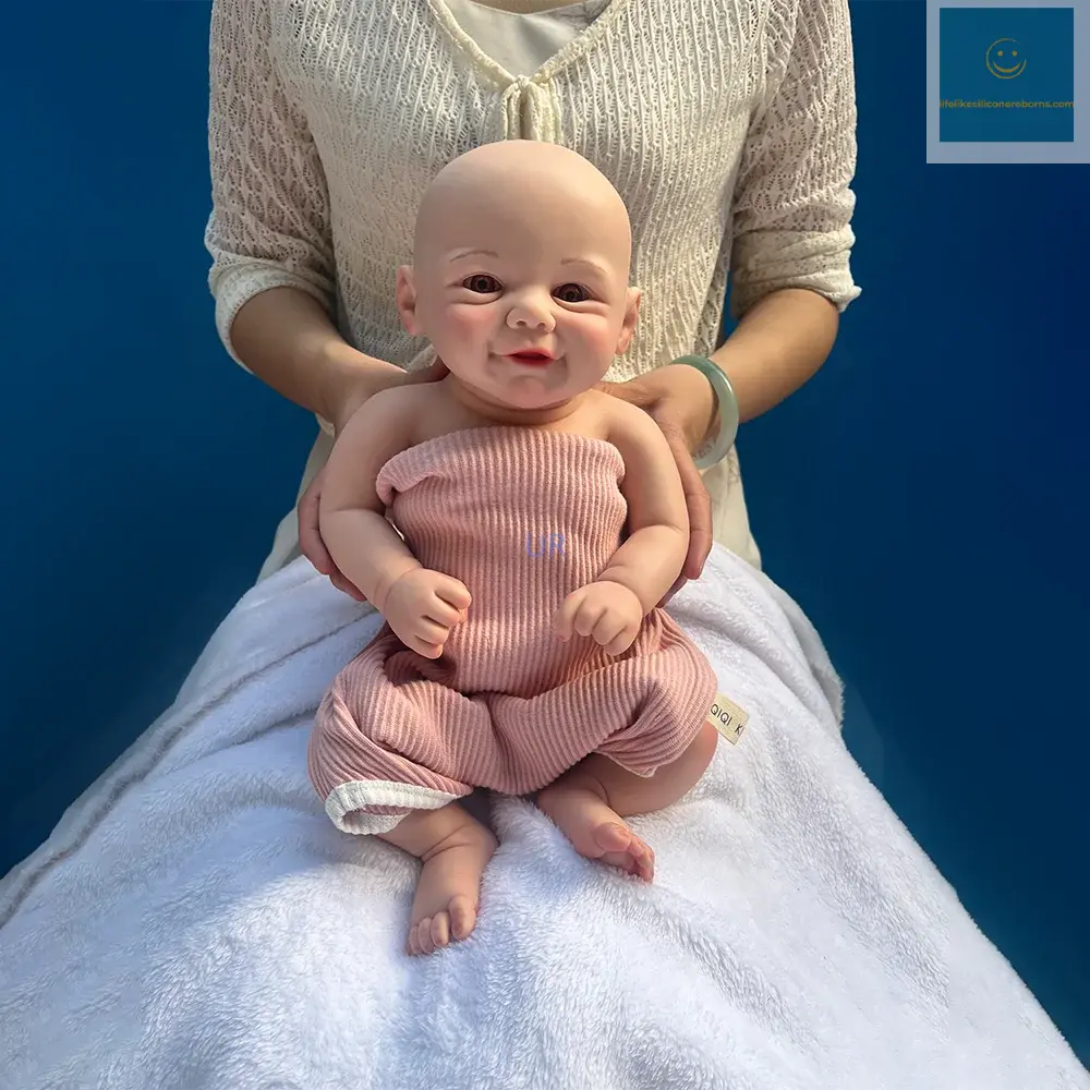 17 Inch Silicone Body Reborn Baby Doll Waterproof Hand-Made 3D Mould Beautiful Smile Girl Toy For Children Festival Gift Cute lifelikesiliconereborns.com