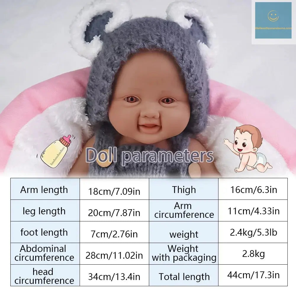 17.3-inch stunning smile with open eyes! Medical grade solid silicone reborn baby 2.4kg ultra realistic skin touch lifelikesiliconereborns.com
