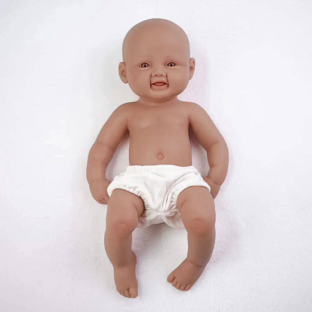 17.3-inch stunning smile with open eyes! Medical grade solid silicone reborn baby 2.4kg ultra realistic skin touch lifelikesiliconereborns.com