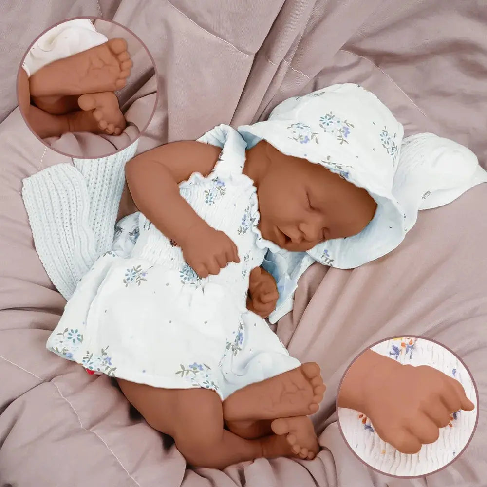 17.5-inch full body silicone lifelike sleeping baby, great value birthday gift for babies lifelikesiliconereborns.com