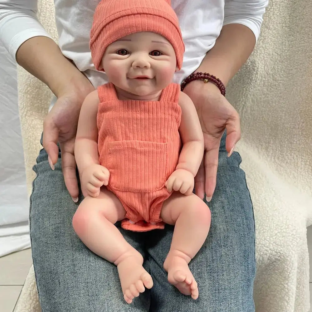 17Inch 43cm Handmade Painted Full Body Silicone Reborn Baby Soft Lifelike Newborn Flexible Reborn Girl Doll Collectibles Toys lifelikesiliconereborns.com