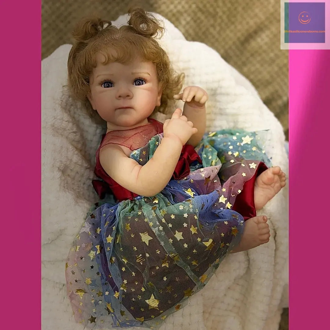 18Inch Washable Rooted Hair Bettie Full Body Vinyl Bebe Reborn Girl With Princess Dress Handmade Lifelike Real Reborn Doll lifelikesiliconereborns.com
