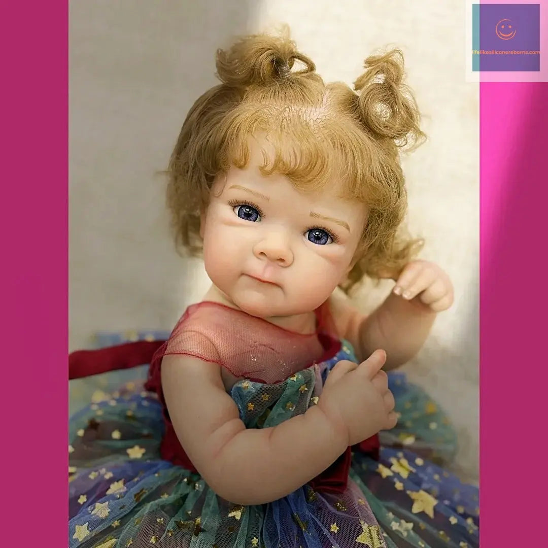 18Inch Washable Rooted Hair Bettie Full Body Vinyl Bebe Reborn Girl With Princess Dress Handmade Lifelike Real Reborn Doll lifelikesiliconereborns.com