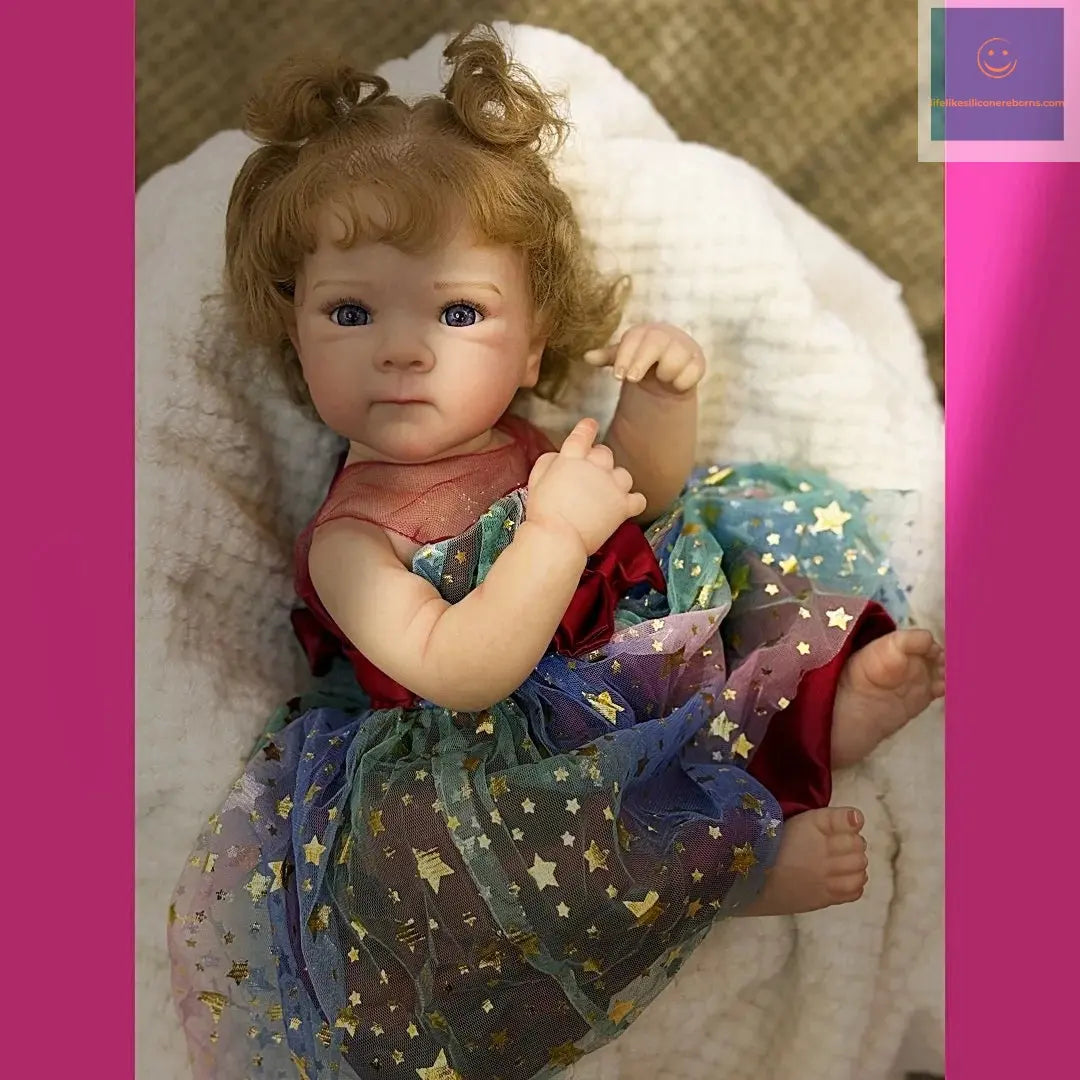 18Inch Washable Rooted Hair Bettie Full Body Vinyl Bebe Reborn Girl With Princess Dress Handmade Lifelike Real Reborn Doll lifelikesiliconereborns.com
