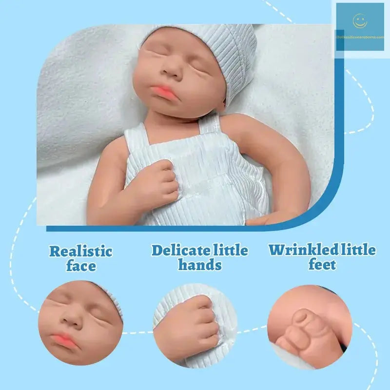 19.29" Platinum Solid Silicone Newborn Baby Boy/Girl LouLou Floppy Handmade Washable Reborn Doll 7.6lb Kids Toy Birthday Gift lifelikesiliconereborns.com