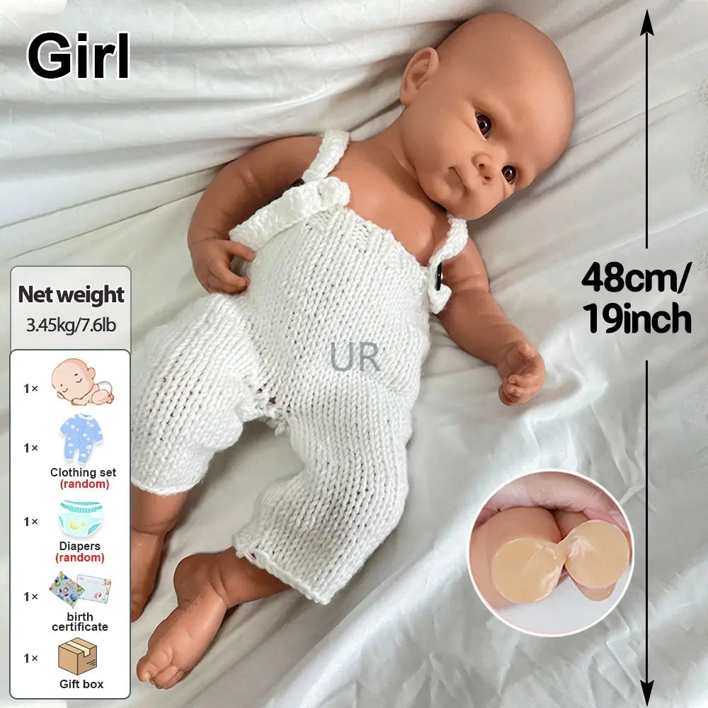 19Inch Realistic Silicone Reborn Baby Girl Bettie Lifelike Skin Poseable Limbs Doll for Doll Enthusiasts Collectibles lifelikesiliconereborns.com