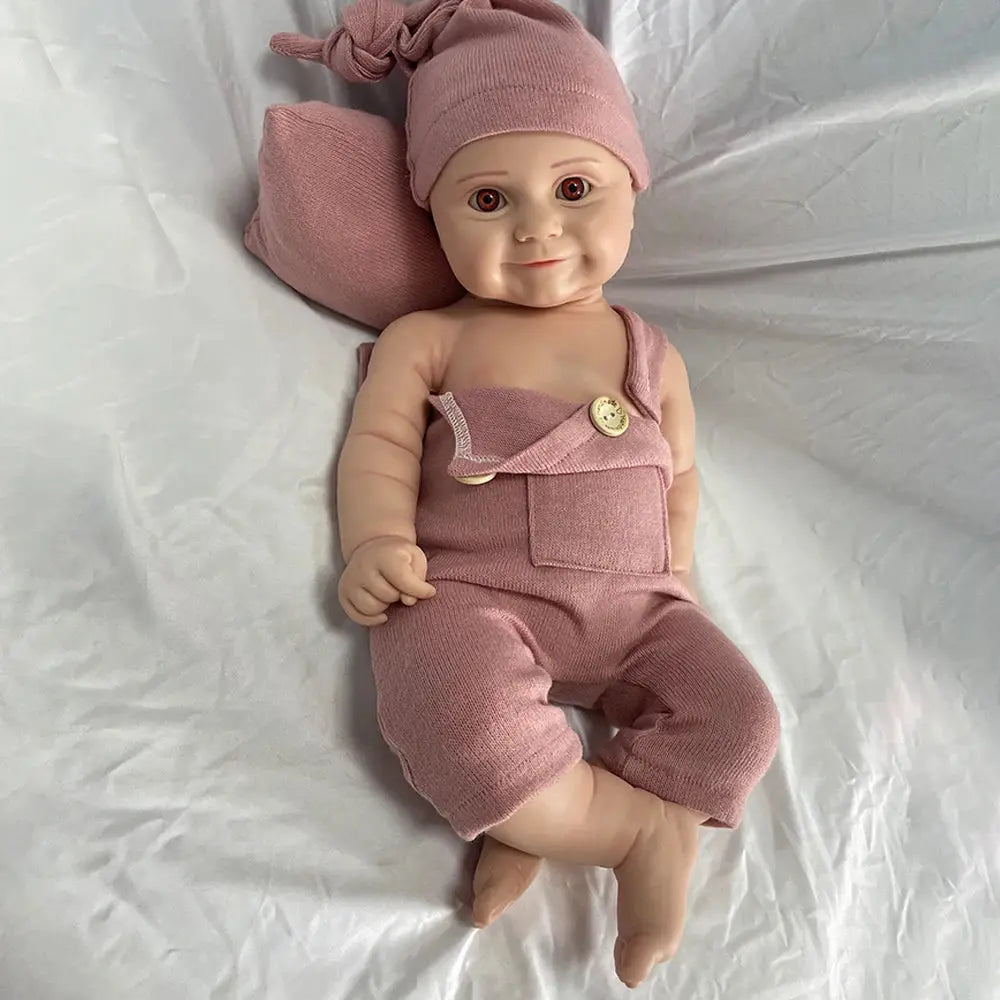 1:1 Full Body Soild Silicone Reborn Baby Girl Chubby 3.9kg 50cm Lifelike Newborn Doll Washable Handmade Bebe for Gift lifelikesiliconereborns.com