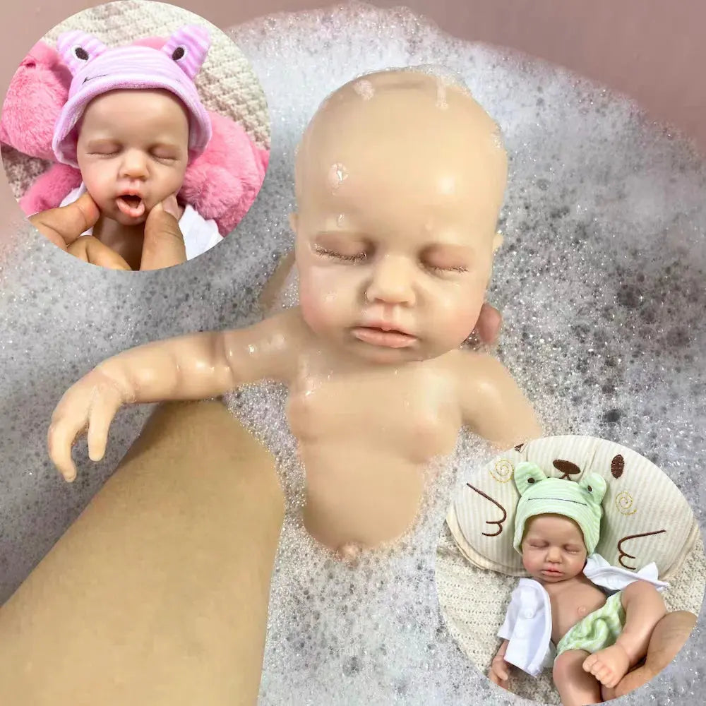 2 Options Mini 33CM Full Solid Silicone Reborn Baby Doll LouLou Girl Or Boy Washable Silicone Soft Body Birthday Christmas Gift lifelikesiliconereborns.com