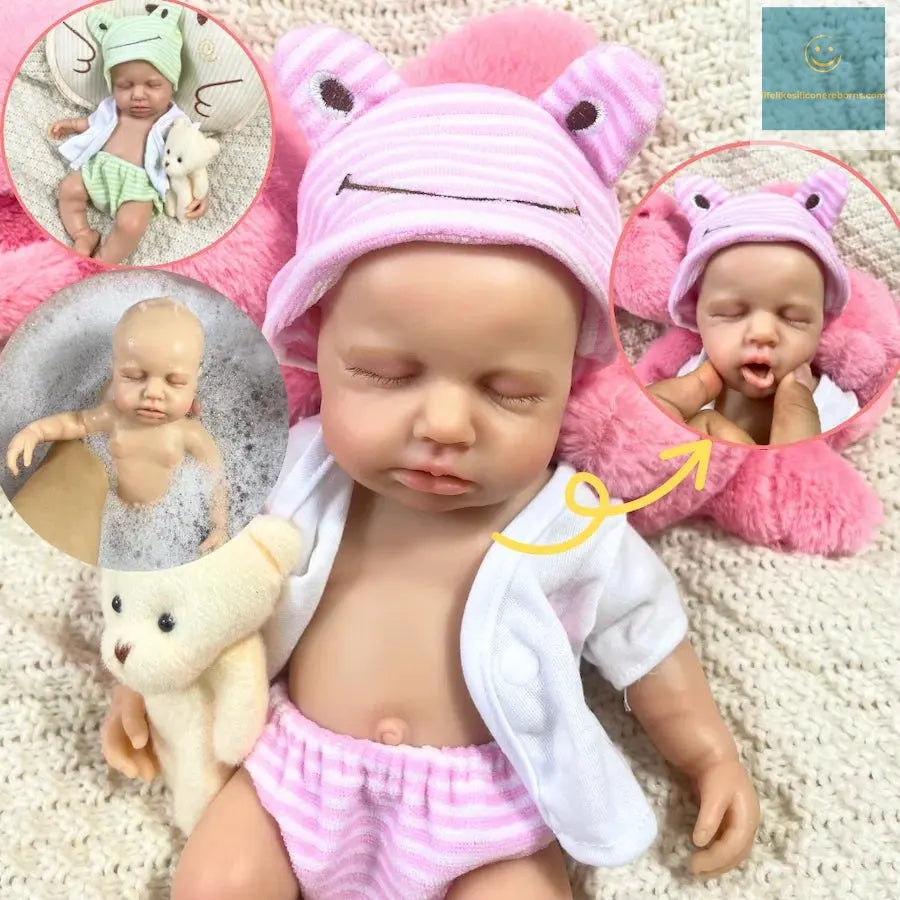 2 Options Mini 33CM Full Solid Silicone Reborn Baby Doll LouLou Girl Or Boy Washable Silicone Soft Body Birthday Christmas Gift lifelikesiliconereborns.com