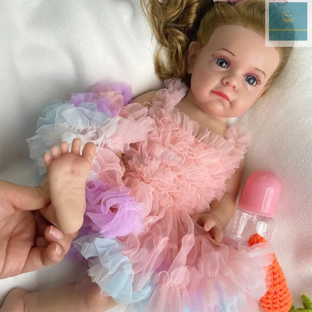 20Inch Silicone Reborn Baby Girl Rooted Hair Realistic Skin Tones Hand-Painted Details Designed To Provide Companionship Gift lifelikesiliconereborns.com