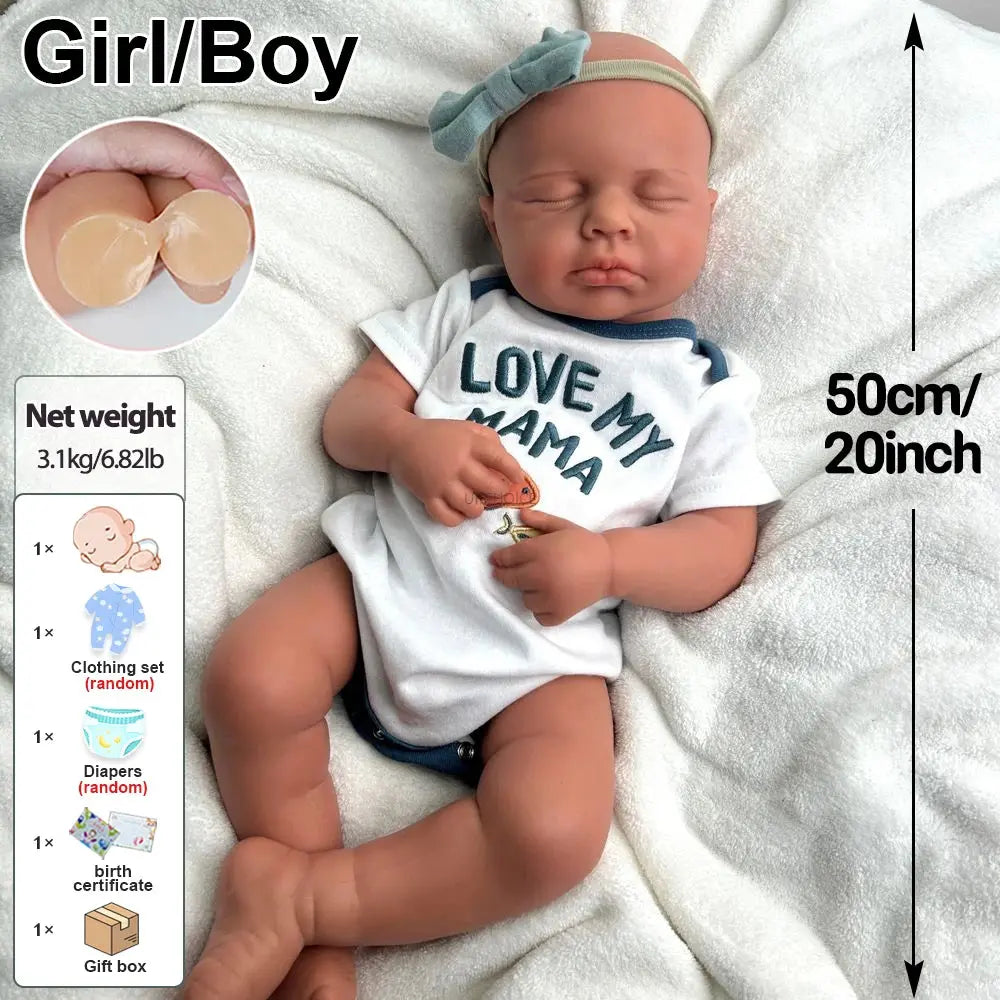20Inch Soft Silicone Reborn Baby Boy/Girl Loulou Weighted Poseable Limbs Doll for Photography & Artistic Display Kids Toy lifelikesiliconereborns.com