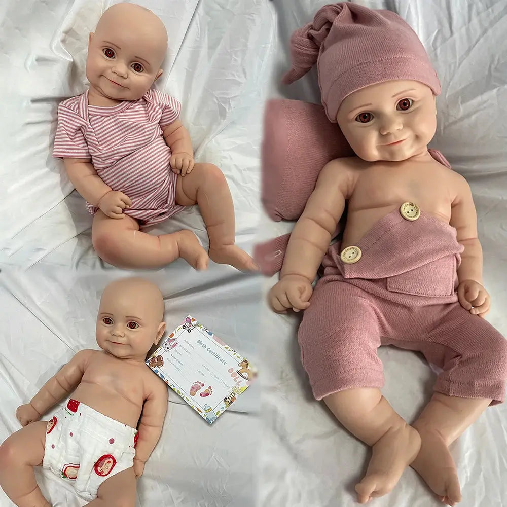 20Inch Whole Silicone Reborn Cuddle Baby Girl 8.7lb Weighted Lifelike Handmade Artist Newborn Waterproof Doll Collector Toys lifelikesiliconereborns.com