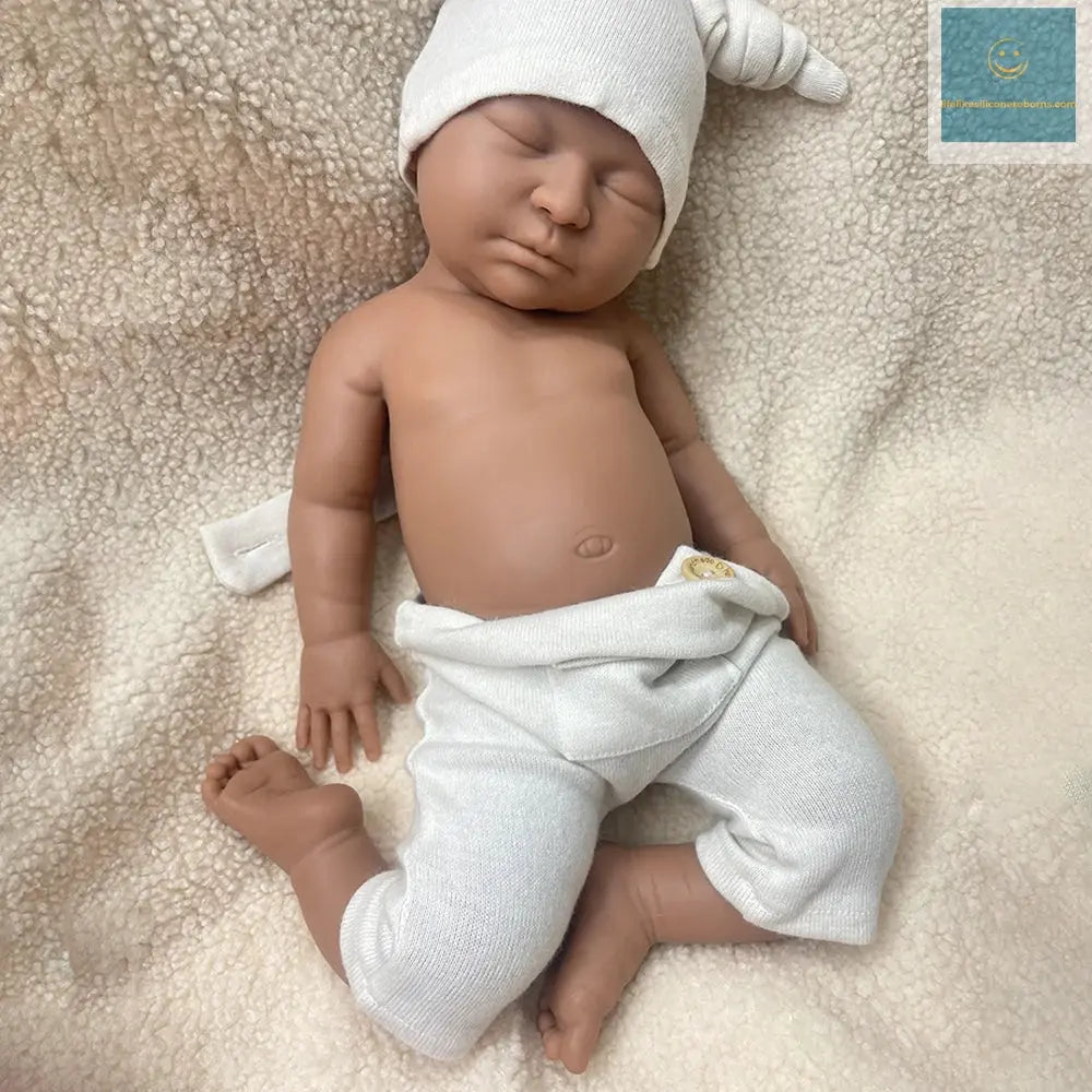 22" Weighted Black Reborn Doll Soft Full Silicone for Painter Handmade Flexible African Newborn Baby Girl Xmas Gift Collection lifelikesiliconereborns.com