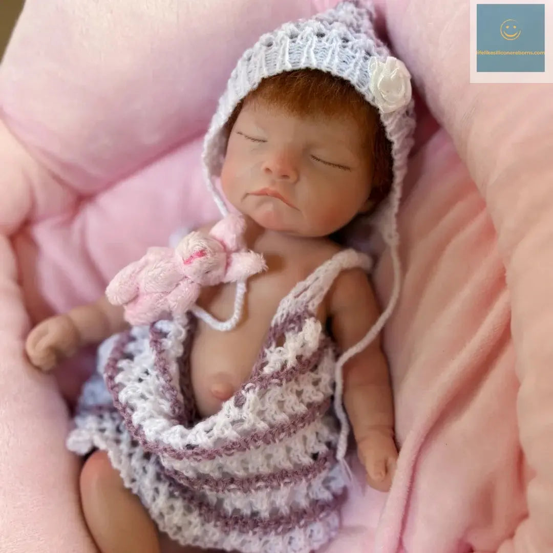 26cm Close Eyes bebe reborn de silicona Girl Doll With Rooted Hair 3D Painted Skin Full Body Silicone Newborn Reborn Dolls lifelikesiliconereborns.com