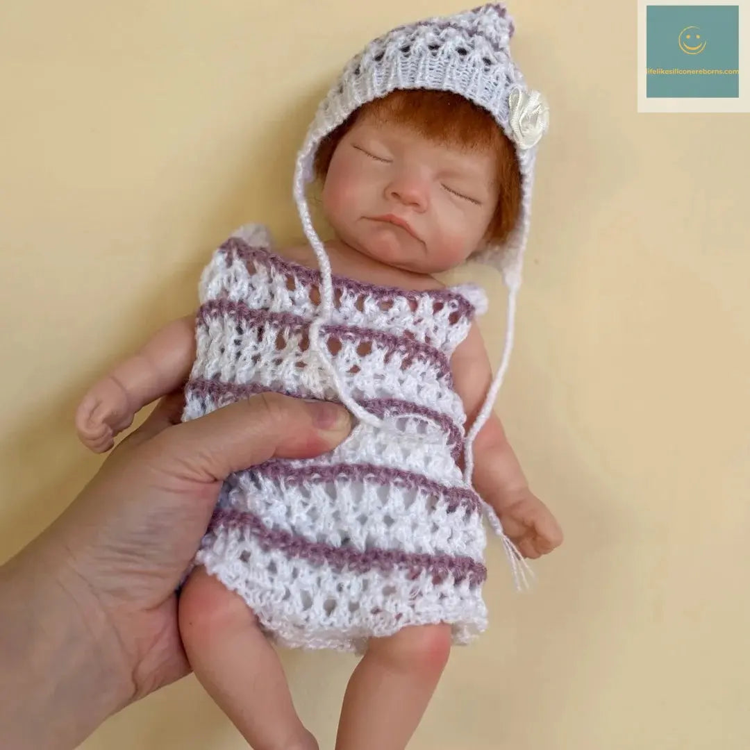 26cm Close Eyes bebe reborn de silicona Girl Doll With Rooted Hair 3D Painted Skin Full Body Silicone Newborn Reborn Dolls lifelikesiliconereborns.com