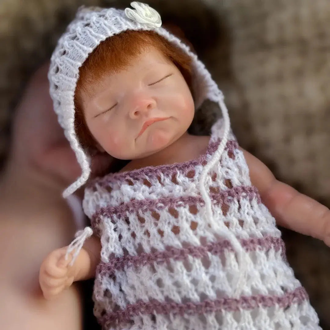 26cm Close Eyes bebe reborn de silicona Girl Doll With Rooted Hair 3D Painted Skin Full Body Silicone Newborn Reborn Dolls lifelikesiliconereborns.com