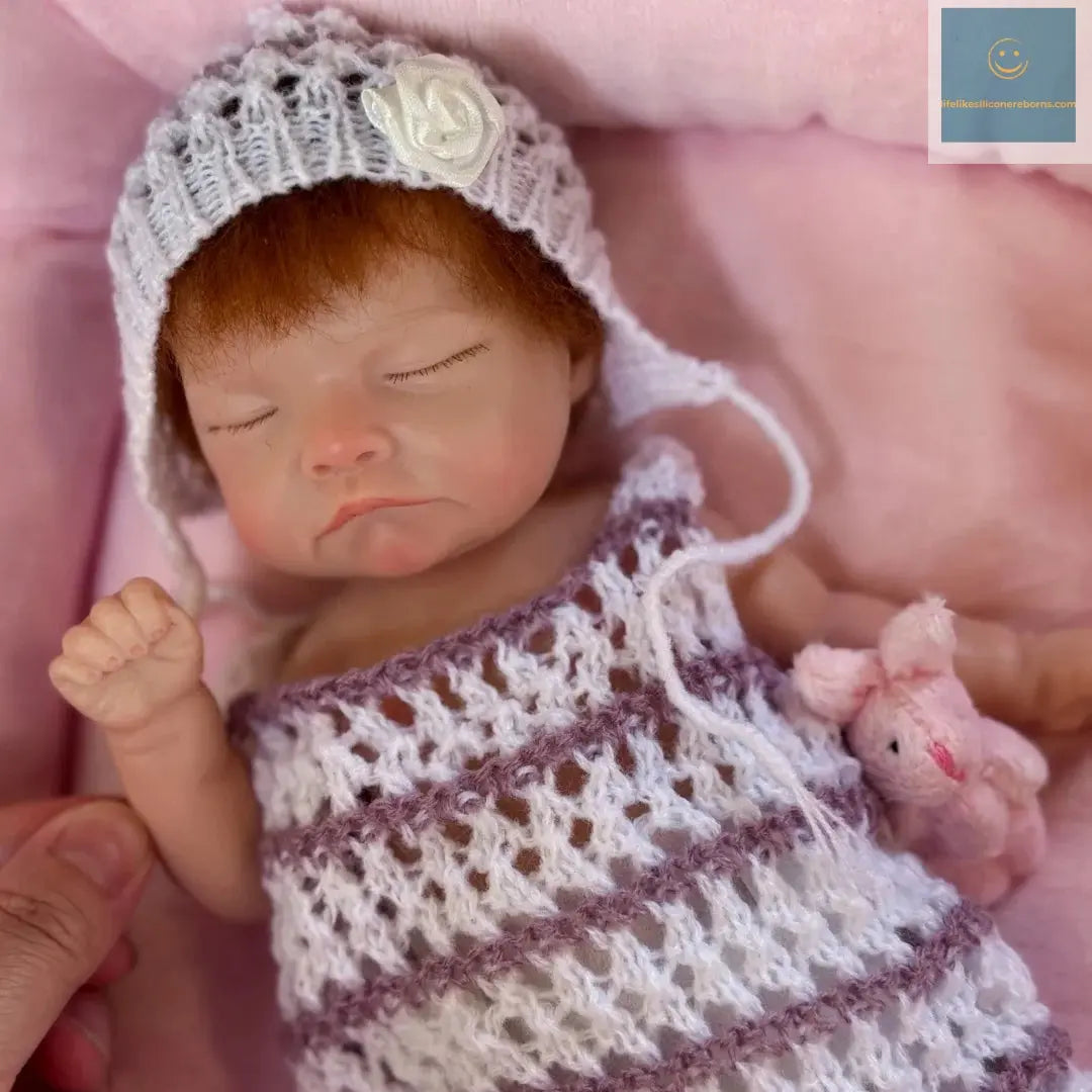 26cm Close Eyes bebe reborn de silicona Girl Doll With Rooted Hair 3D Painted Skin Full Body Silicone Newborn Reborn Dolls lifelikesiliconereborns.com