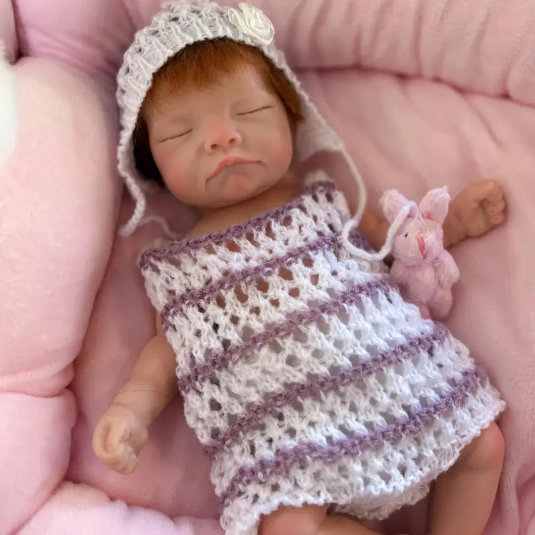 26cm Close Eyes bebe reborn de silicona Girl Doll With Rooted Hair 3D Painted Skin Full Body Silicone Newborn Reborn Dolls lifelikesiliconereborns.com