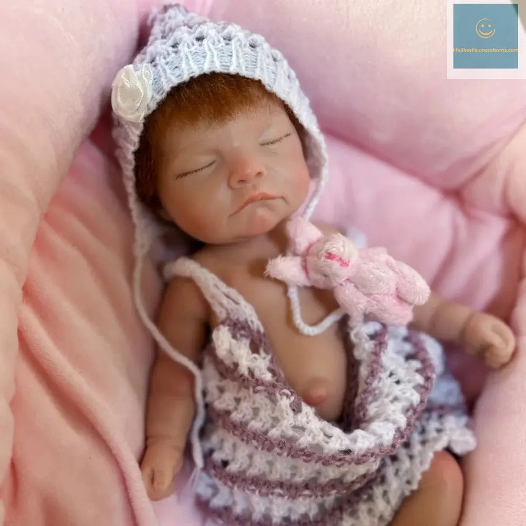 26cm Close Eyes bebe reborn de silicona Girl Doll With Rooted Hair 3D Painted Skin Full Body Silicone Newborn Reborn Dolls lifelikesiliconereborns.com