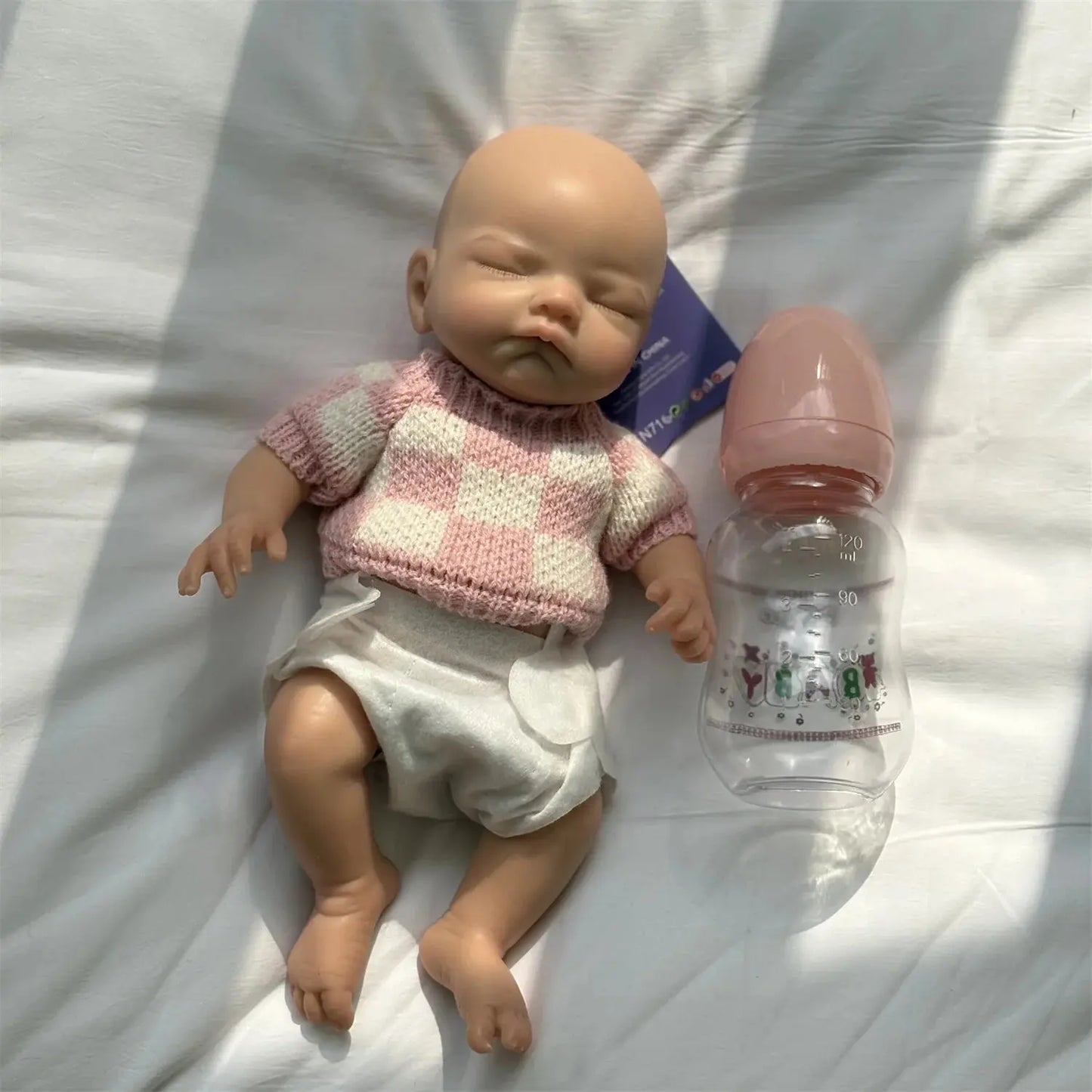28cm Close Eyes Full Body Solid Silicone Bebe Reborn Girl With Rooted Eyelashes Handmade Paint Skin Lifelike Newborn Baby Dolls lifelikesiliconereborns.com