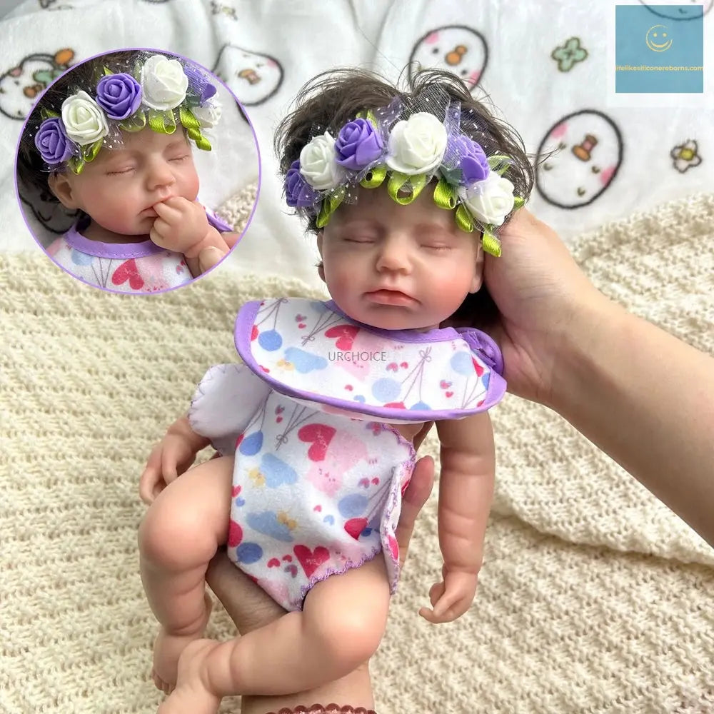 30cm Full Body Soft Silicone Reborn Baby Girl Doll Washable Painted With Rooted Hair Realistic Details For Kid's Christmas Gift lifelikesiliconereborns.com