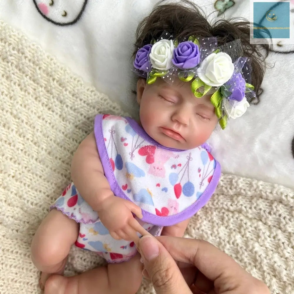 30cm Full Body Soft Silicone Reborn Baby Girl Doll Washable Painted With Rooted Hair Realistic Details For Kid's Christmas Gift lifelikesiliconereborns.com