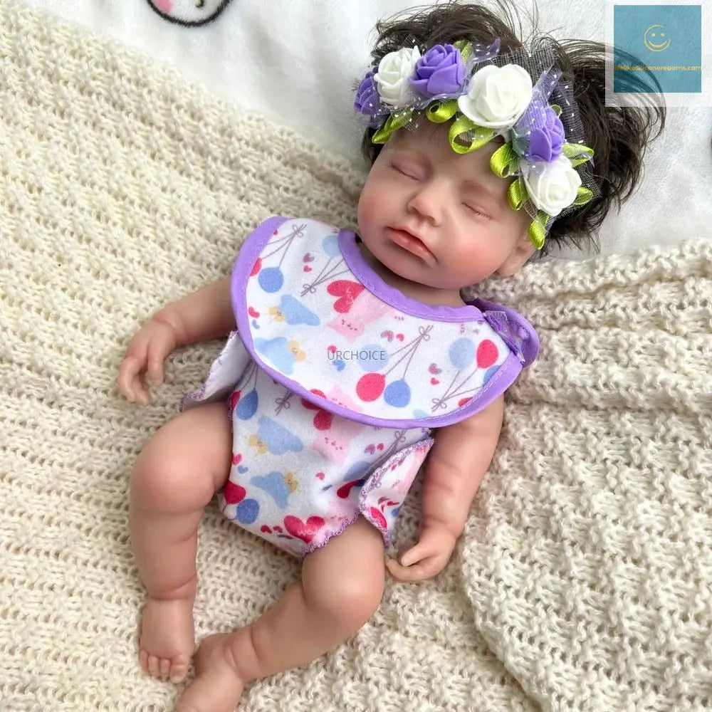 30cm Full Body Soft Silicone Reborn Baby Girl Doll Washable Painted With Rooted Hair Realistic Details For Kid's Christmas Gift lifelikesiliconereborns.com
