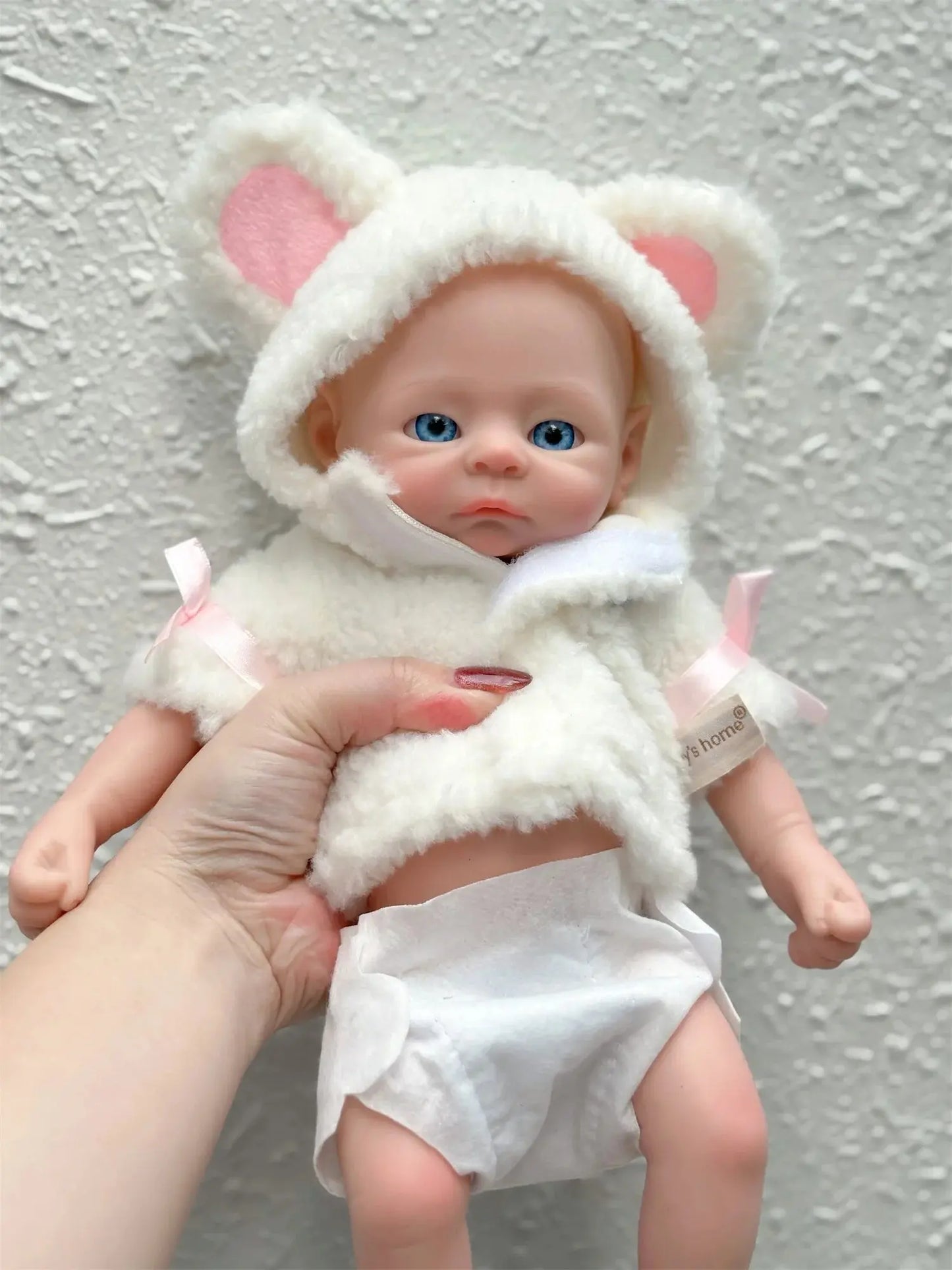 33cm Can Washable Full Body Solid Silicone Bebe Reborn Girl 3D Painted Skin Handmade Painted Skin Lifelike Newborn Baby Dolls lifelikesiliconereborns.com