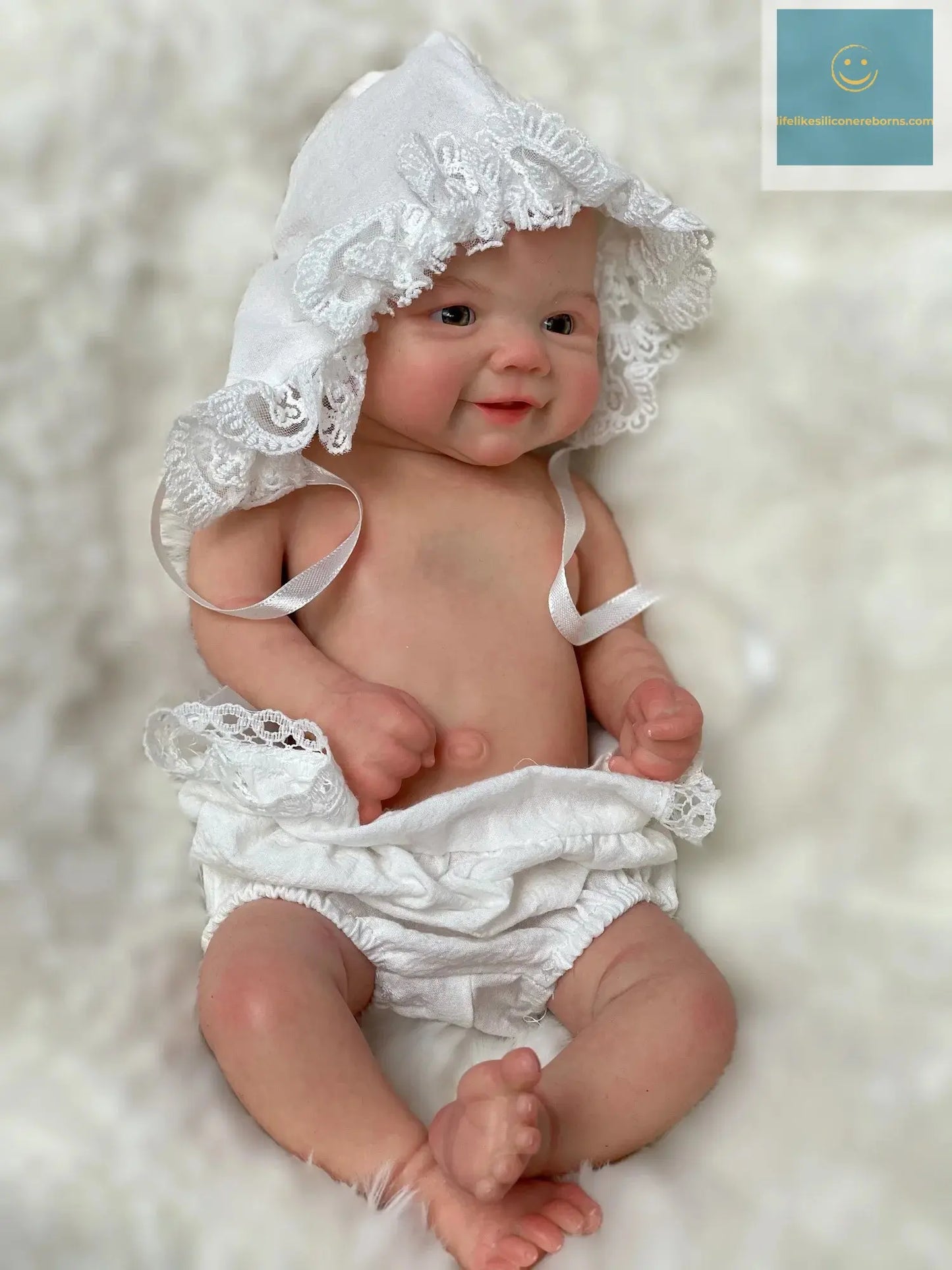 33cm Cuddly Vivienne Full Body Solid Silicone Reborn Baby Girl Visible Veins Handmade Soft Touch Silicone Newborn Doll lifelikesiliconereborns.com