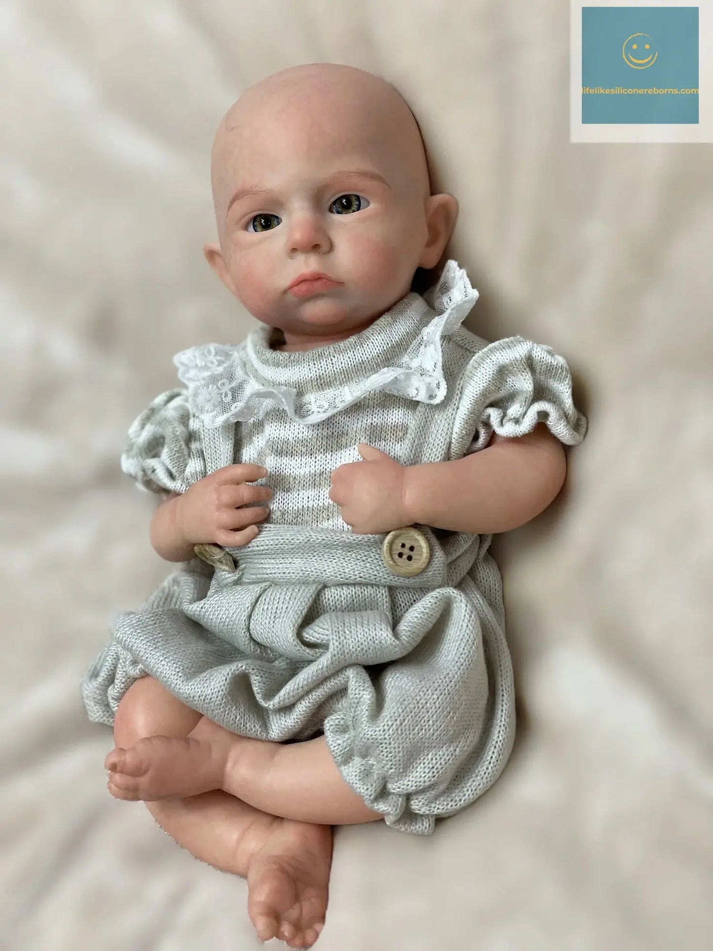 33cm Painted Cameron Solid Silicone Bebe Reborn Girl With Outfits Washable Lifelike Reborn Baby Girl Handmade Newborn Dolls Gift lifelikesiliconereborns.com