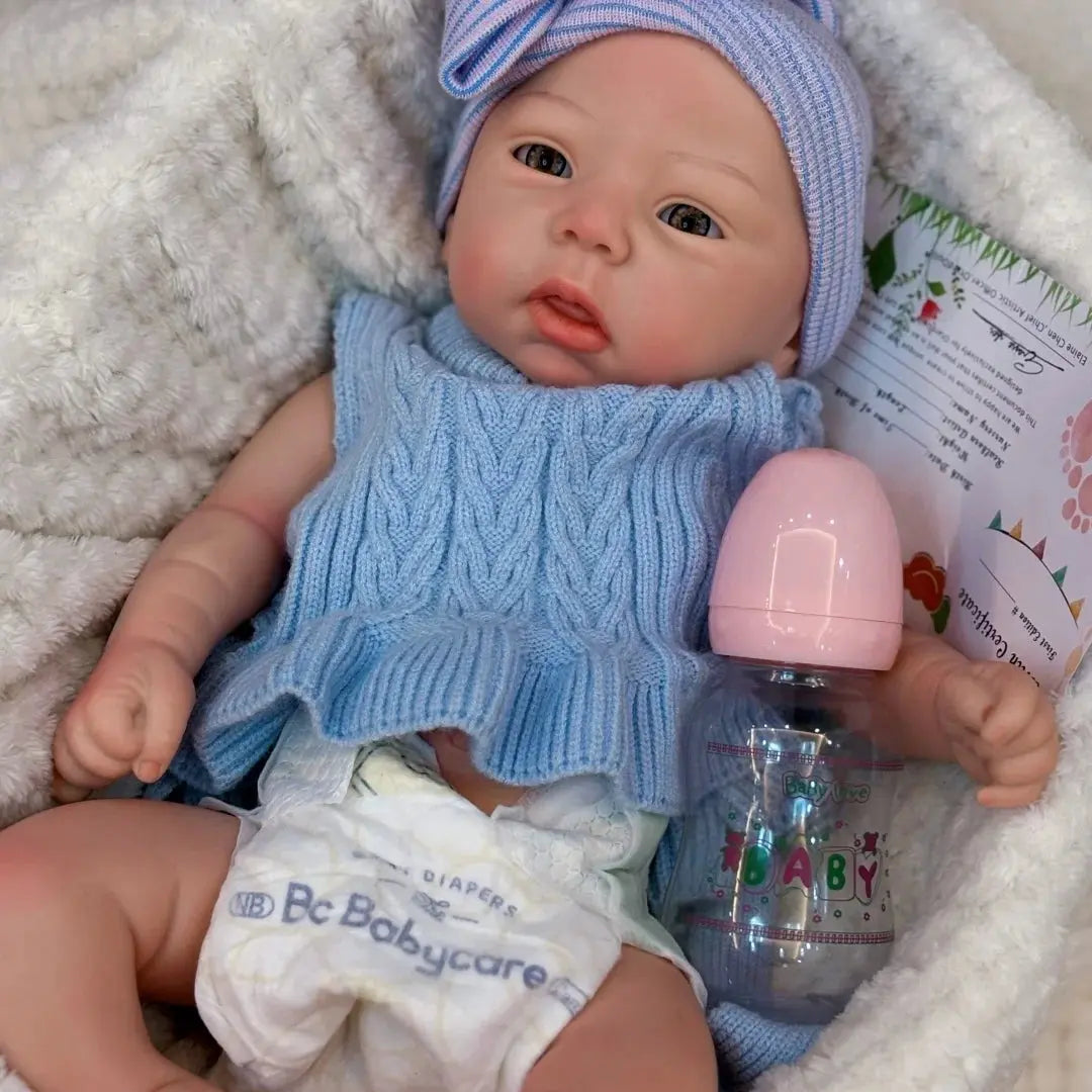 45cm Can Open Mouth & Washable Silicone Bebe Reborn Girl With Painted Skin Soft Touch Feeling Lifelike bebe reborn de silicona lifelikesiliconereborns.com
